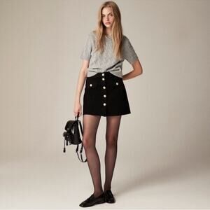 J.Crew Button-front denim mini skirt